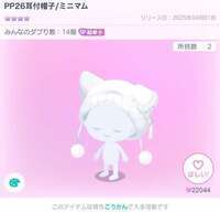 即購入〇PP26耳付帽子/ミニマム|ピグパ(ピグパーティ)